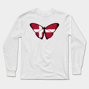 Vintage Denmark Butterfly Moth | Pray For Denmark and Stand with Denmark Long Sleeve T-Shirt